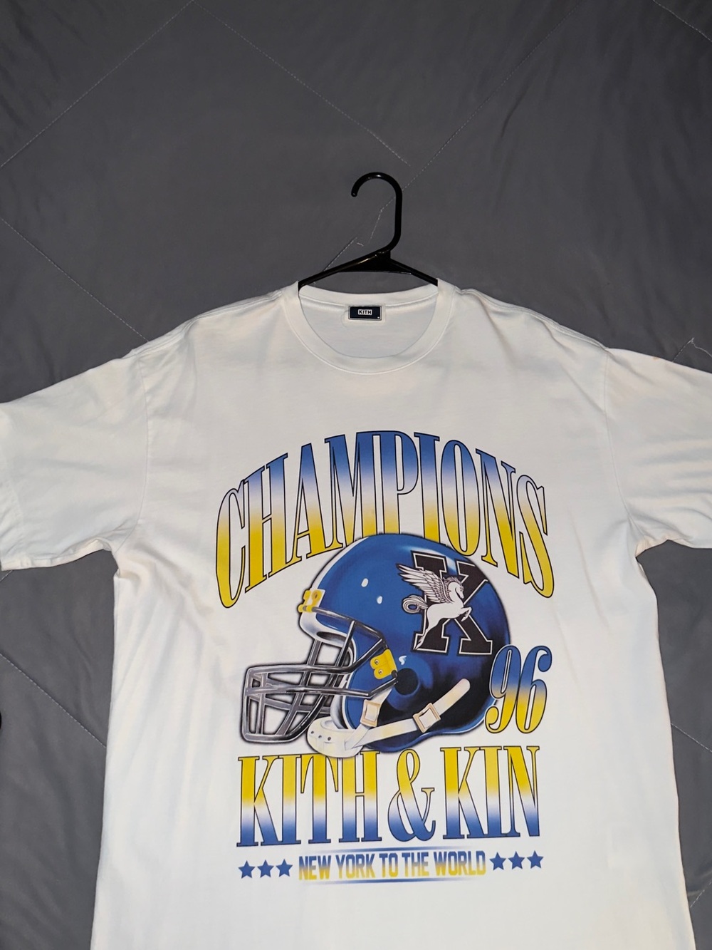 Kith Football White "Champions" Graphic Tee